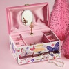 image:imageLillian Vernon Personalized Butterfly Floral Music Box for Girls Jewelry Box Hot Pink Satin Liner with Ballerina FigurineButterfly
