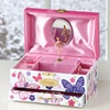 image:imageLillian Vernon Personalized Butterfly Floral Music Box for Girls Jewelry Box Hot Pink Satin Liner with Ballerina FigurineButterfly