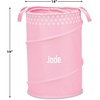 image:imageLillian Vernon Personalized Collapsible Laundry Tote  Customized Portable Garment Storage amp Dorm Hamper Bag with Handles Heavy Duty Cotton Canvas Poly Fabric Pink 14 D x 19 H Freestanding Basketpink