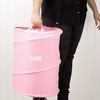 image:imageLillian Vernon Personalized Collapsible Laundry Tote  Customized Portable Garment Storage amp Dorm Hamper Bag with Handles Heavy Duty Cotton Canvas Poly Fabric Pink 14 D x 19 H Freestanding Basketpink