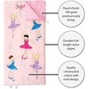 image:imageLillian Vernon Personalized Indoor Sleeping Bag  Kids Sleepover amp Napper Sleep Sack  Plush Cute amp Cozy Cotton Poly Blend  Girls Boys amp Toddler 30 x 60 SizeBallerina