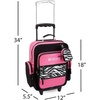 image:imageLillian Vernon Personalized Kids Rolling Luggage  Pink Polka Dot 5Pocket Rolling Luggage Customizable Travel Carrier on WheelsPink Zebra