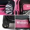image:imageLillian Vernon Personalized Kids Rolling Luggage  Pink Polka Dot 5Pocket Rolling Luggage Customizable Travel Carrier on WheelsPink Zebra