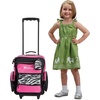 image:imageLillian Vernon Personalized Kids Rolling Luggage  Pink Polka Dot 5Pocket Rolling Luggage Customizable Travel Carrier on WheelsPink Zebra