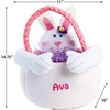 image:imageLillian Vernon Personalized Plush Flower Easter Bunny Tote  Reusable Stuffed Animal Baskets With Custom Name 14 TallPink