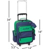 image:imageLillian Vernon Personalized Rolling Luggage for Kids  Shark 5Pocket Rolling Luggage Customizable Travel Carrier on WheelsNavy and Green
