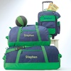 image:imageLillian Vernon Personalized Rolling Luggage for Kids  Shark 5Pocket Rolling Luggage Customizable Travel Carrier on WheelsNavy and Green