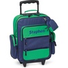 image:imageLillian Vernon Personalized Rolling Luggage for Kids  Shark 5Pocket Rolling Luggage Customizable Travel Carrier on WheelsNavy and Green