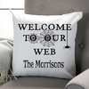 image:imageLillian Vernon Welcome to Our Web Personalized Throw Pillow Square 18 x 18 Cotton Burlap for Wedding Christmas Holiday amp Anniversary Bedroom amp Living Room Decor Add Name