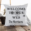 image:imageLillian Vernon Welcome to Our Web Personalized Throw Pillow Square 18 x 18 Cotton Burlap for Wedding Christmas Holiday amp Anniversary Bedroom amp Living Room Decor Add Name