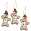 image:imageLillian Vernon Gingerbread Man Christmas Ornaments  Set of 3 Large 3 x 5 Glass Ornament Hanging String Holiday Tree Dcor Gifts