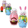 image:imageLillian Vernon Hand Painted Wooden Easter Bunny Nesting Doll Set  Holiday Home Decor Spring Themed Table Decorations Matryoshka Toys 6 Inches Tall Set of 5 Figurines