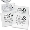 image:imageMr amp Mrs Personalized Ceramic Coasters  4 by 4 Inch Square Ceramic Tiles With Cork Backing Set of 4