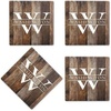image:imageWood Grain Personalized Ceramic Coasters Set of 4