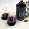 image:imageWreath Monogrammed Black Marble Wine Chiller Large 5 diameter and 72 tall made of 100 marble Add your Initial Housewarming Gift Wedding GiftBlack Marble