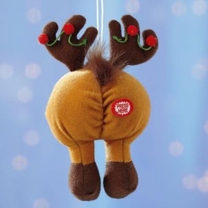 image:imageCurrent Tootin Tushie Reindeer Ornament Humorous Farting Musical Holiday Plush Hanging Ornament 712