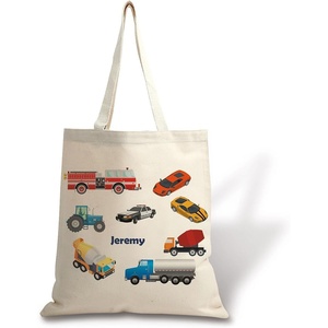 image:imageDinosaur Personalized Canvas Tote 15 X 16 Inch Heavyweight Cotton Canvas Bag Personalized PrintCars  Trucks