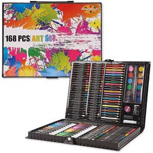 image:imageLillian Vernon Complete Art Set with 168 Pieces  Art Supplies in Plastic Carrying Case Crayon Markers Watercolors Paint Set