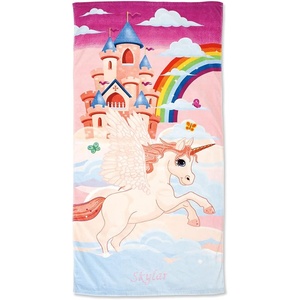 image:imageLillian Vernon Fairy Personalized Girls Towel  Custom Embroidered with Name or Monogram Extra Large 30 x 60 Kids Towels Quick Dry Design for the Beach Pool or Bath Plush 100 CottonCastle Unicorn
