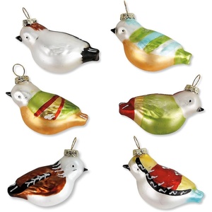 image:imageLillian Vernon Glass JackoLantern Halloween Ornaments  Set of 6 Holiday Home DcorBirds