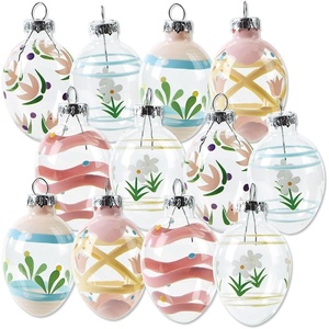 image:imageLillian Vernon Hand Painted Blown Glass Easter Ornaments  Handcrafted Hanging Tree Decorations Easter Egg Holiday amp Party Decor 2 in Assorted 12Piece SetHand Painted