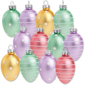 image:imageLillian Vernon Hand Painted Blown Glass Easter Ornaments  Handcrafted Hanging Tree Decorations Easter Egg Holiday amp Party Decor 2 in Assorted 12Piece SetPastel Frost