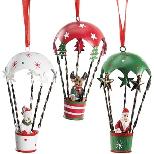 image:imageLillian Vernon Hot Air Balloon Christmas Ornaments  Set of 3 Hanging Ribbon 45 Tall Santas Pals Holiday Tree Dcor Gifts