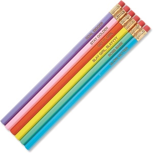 image:imageLillian Vernon Laser Engraved Compliment Pencils  Set of 12 Preprinted Sayings Hardwood 2 School Pencils Kids Gift