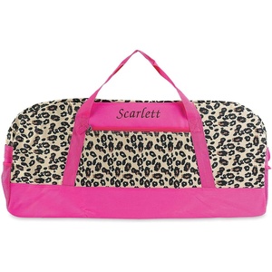 image:imageLillian Vernon Personalized Duffel Bag for Kids Roomy Pink amp Purple Butterfly Weekender With Front amp Side Compartment Customizable Girls Sports amp Travel Bags With Custom Name 11 x 12 x 23Leopard Large
