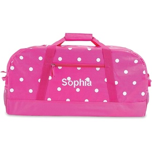 image:imageLillian Vernon Personalized Duffel Bag for Kids Roomy Pink amp Purple Butterfly Weekender With Front amp Side Compartment Customizable Girls Sports amp Travel Bags With Custom Name 11 x 12 x 23Pink Dots Medium