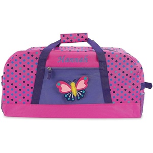 image:imageLillian Vernon Personalized Duffel Bag for Kids Roomy Pink amp Purple Butterfly Weekender With Front amp Side Compartment Customizable Girls Sports amp Travel Bags With Custom Name 11 x 12 x 23Butterfly Medium