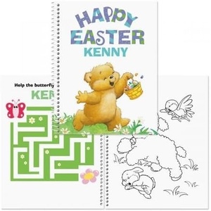 image:imageLillian Vernon Personalized Easter Color and Activity Book 24 Page Coloring Book for Boys SpiralBoundBear