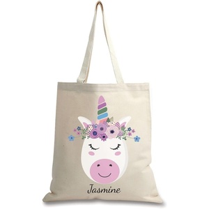 image:imageLillian Vernon Personalized Easter amp Valentine Kids Canvas Totes  15 inch x 16 inch 100 Cotton Fabric Holiday bagEaster Unicorn