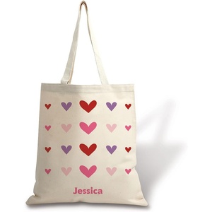 image:imageLillian Vernon Personalized Easter amp Valentine Kids Canvas Totes  15 inch x 16 inch 100 Cotton Fabric Holiday bagHearts