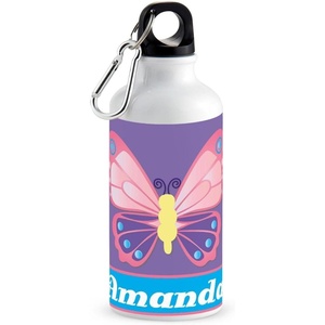 image:imageLillian Vernon Personalized Kids 3D Butterfly Aluminum Water Bottle  14 Ounce Screw Top with Clip 6 H Beach Sports School Lunch Box BPA Free