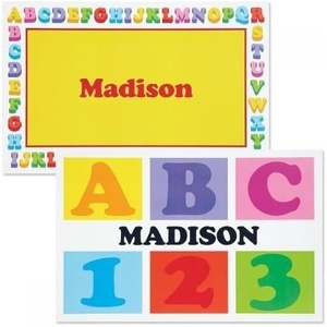 image:imageLillian Vernon Personalized Kids Planes Placemat  11 by 17 Inch Boys 2Sided Easy Clean Laminated Vinyl Place MatAbc