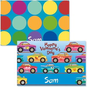 image:imageLillian Vernon Personalized Kids Planes Placemat  11 by 17 Inch Boys 2Sided Easy Clean Laminated Vinyl Place MatCars
