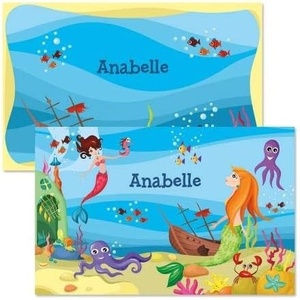 image:imageLillian Vernon Personalized Kids Planes Placemat  11 by 17 Inch Boys 2Sided Easy Clean Laminated Vinyl Place MatMermaid
