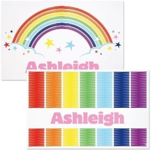 image:imageLillian Vernon Personalized Kids Planes Placemat  11 by 17 Inch Boys 2Sided Easy Clean Laminated Vinyl Place MatRainbow