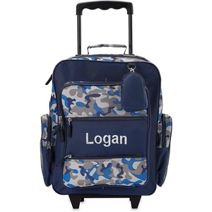 image:imageLillian Vernon Personalized Rolling Luggage for Kids  Shark 5Pocket Rolling Luggage Customizable Travel Carrier on WheelsBlue Camo