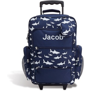 image:imageLillian Vernon Personalized Rolling Luggage for Kids  Shark 5Pocket Rolling Luggage Customizable Travel Carrier on WheelsShark