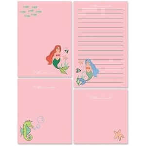 image:imagePersonalized Pink Mermaid Kids Memo Pad Set  Set of 4 50Sheet Pads Add Your Name Largest pad 414 x 634 Personalized Stationery Birthday Gifts School