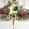 image:imageLillian Vernon Reindeer Personalized Christmas Brass Stocking Holder  Hand Cast 9 H Holiday Stocking HolderReindeer