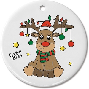 image:imageLillian Vernon Color Your Own Ornaments  Reindeer Christmas Activities Porcelain Crafts Holiday 225 Diameter GiftsReindeer
