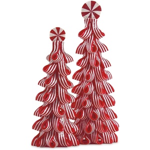 image:imageLillian Vernon Polymer Candy Trees  Decorative Table Top Christmas Tree Polymer Set of 2 Vintage Aesthetic Peppermint Classic