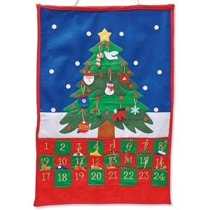 image:imageLillian Vernon Christmas Tree Personalized Countdown Advent Calendar Dated Pockets 24 Felt Ornaments