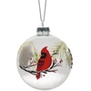 image:imageLillian Vernon Cardinal Ball Glass Ornaments  Set of 2 Mini Tree Decorations Festive Holiday Home Dcor String Included Painted Rustic